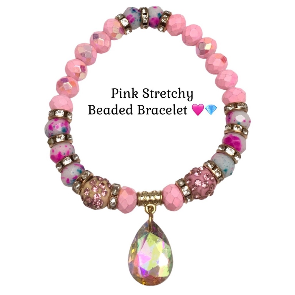 Pink Iridescent Beaded Bracelet 💖